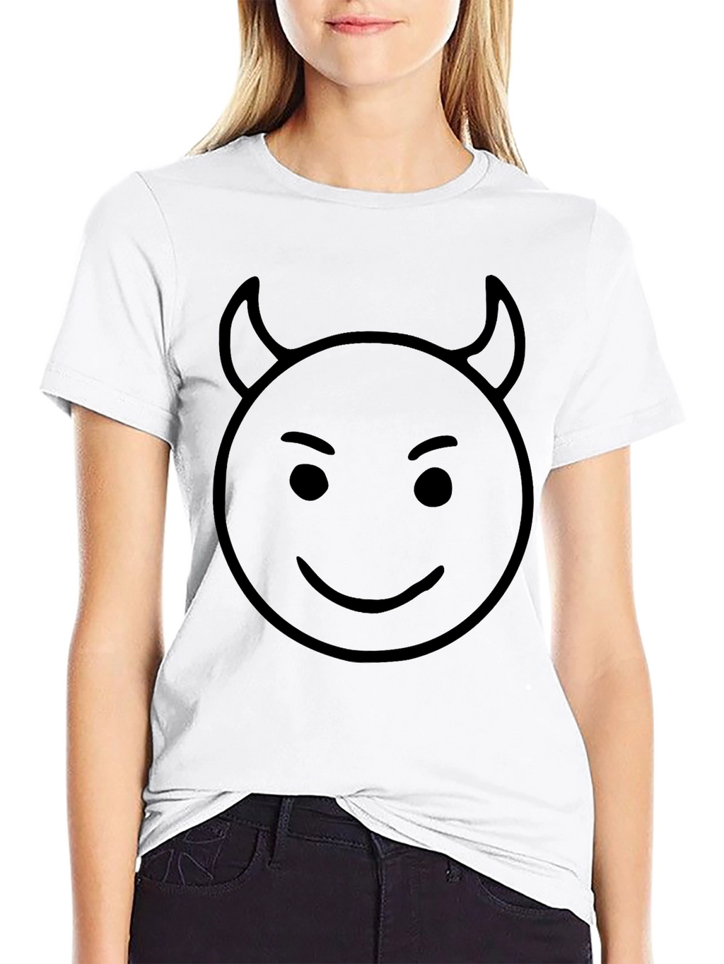Devil Emoji Graphic Black T-Shirt