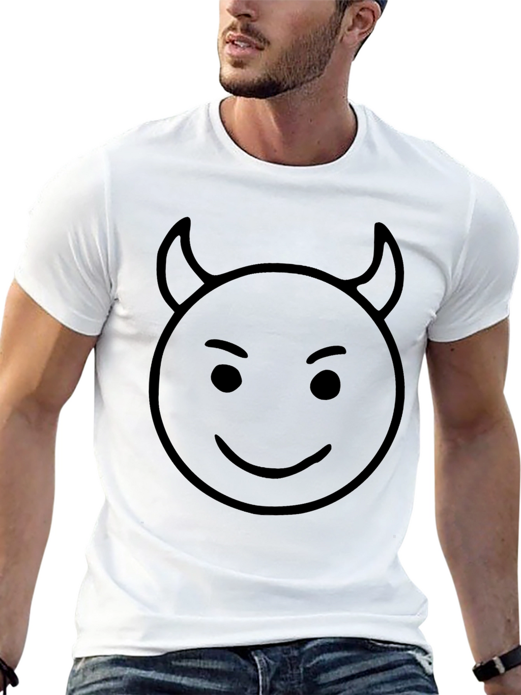 Devil Emoji Graphic Black T-Shirt