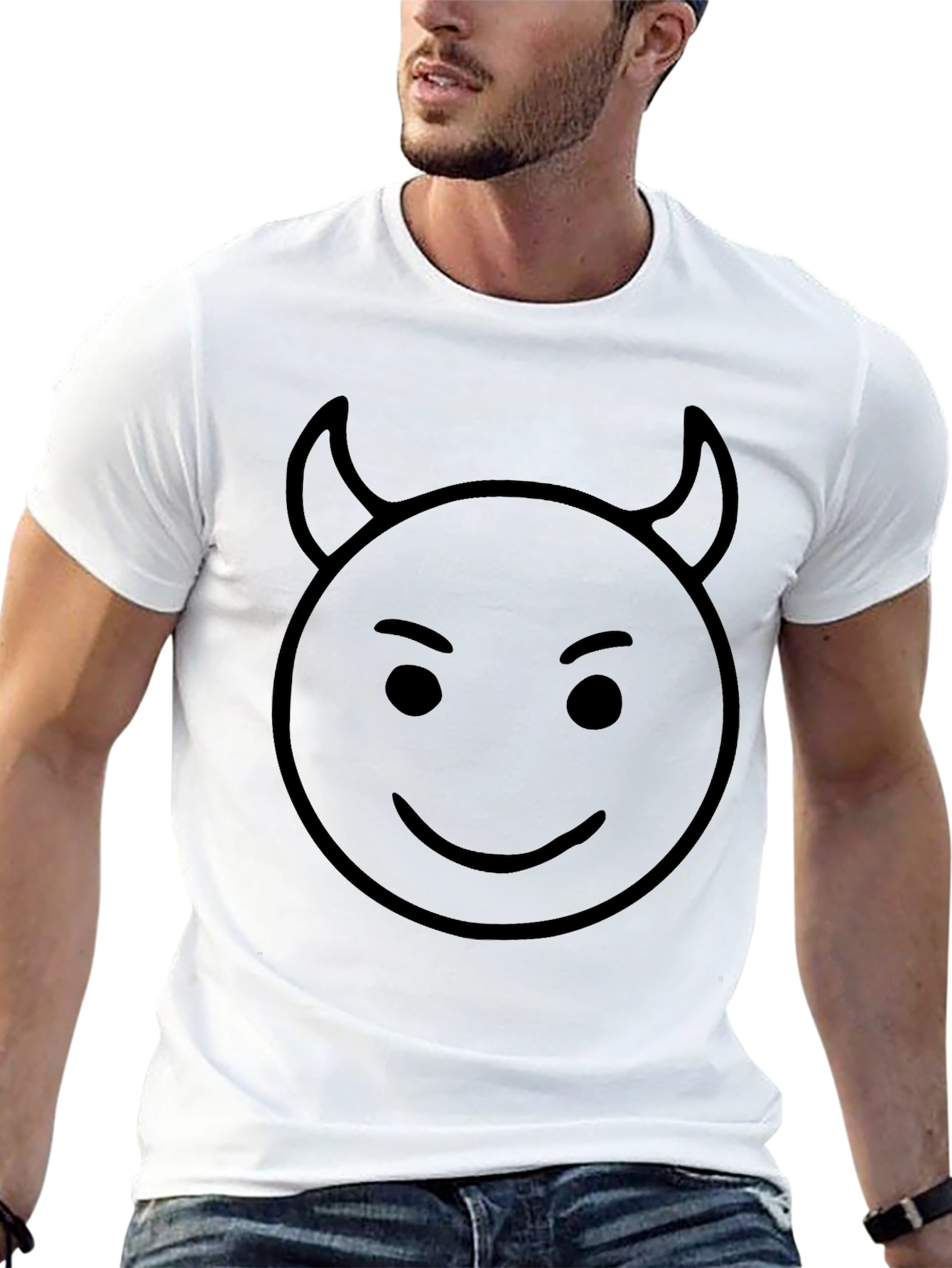 Devil Emoji Graphic Black T-Shirt