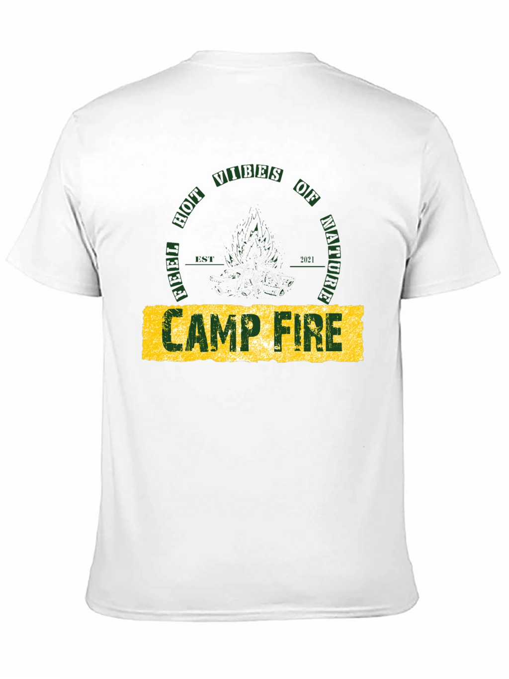 Campfire Nature Vibes Graphic Tee - Black Cotton T-Shirt