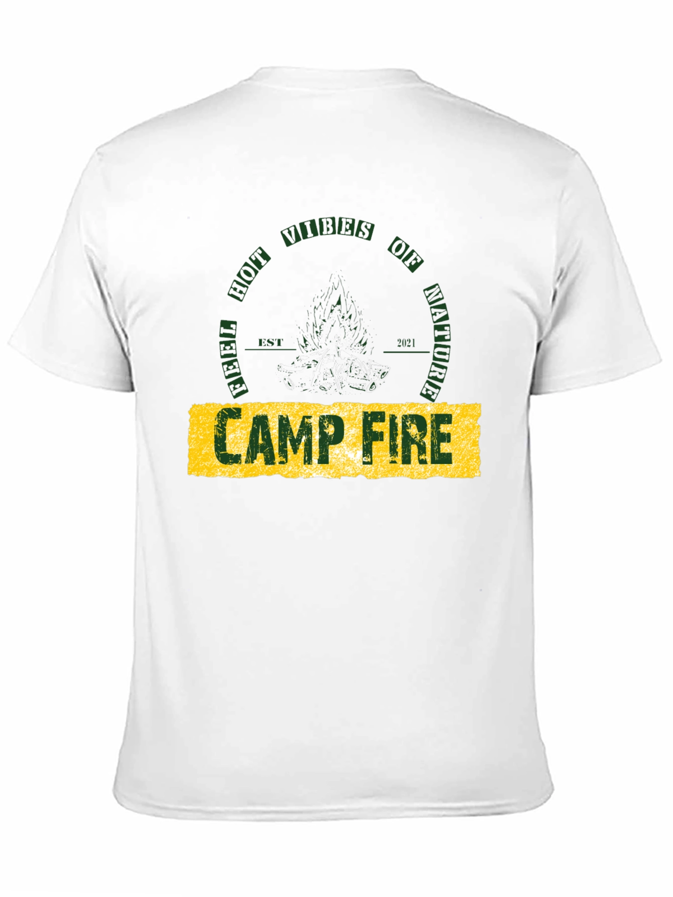 Campfire Nature Vibes Graphic Tee - Black Cotton T-Shirt