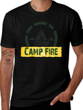 Campfire Nature Vibes Graphic Tee - Black Cotton T-Shirt