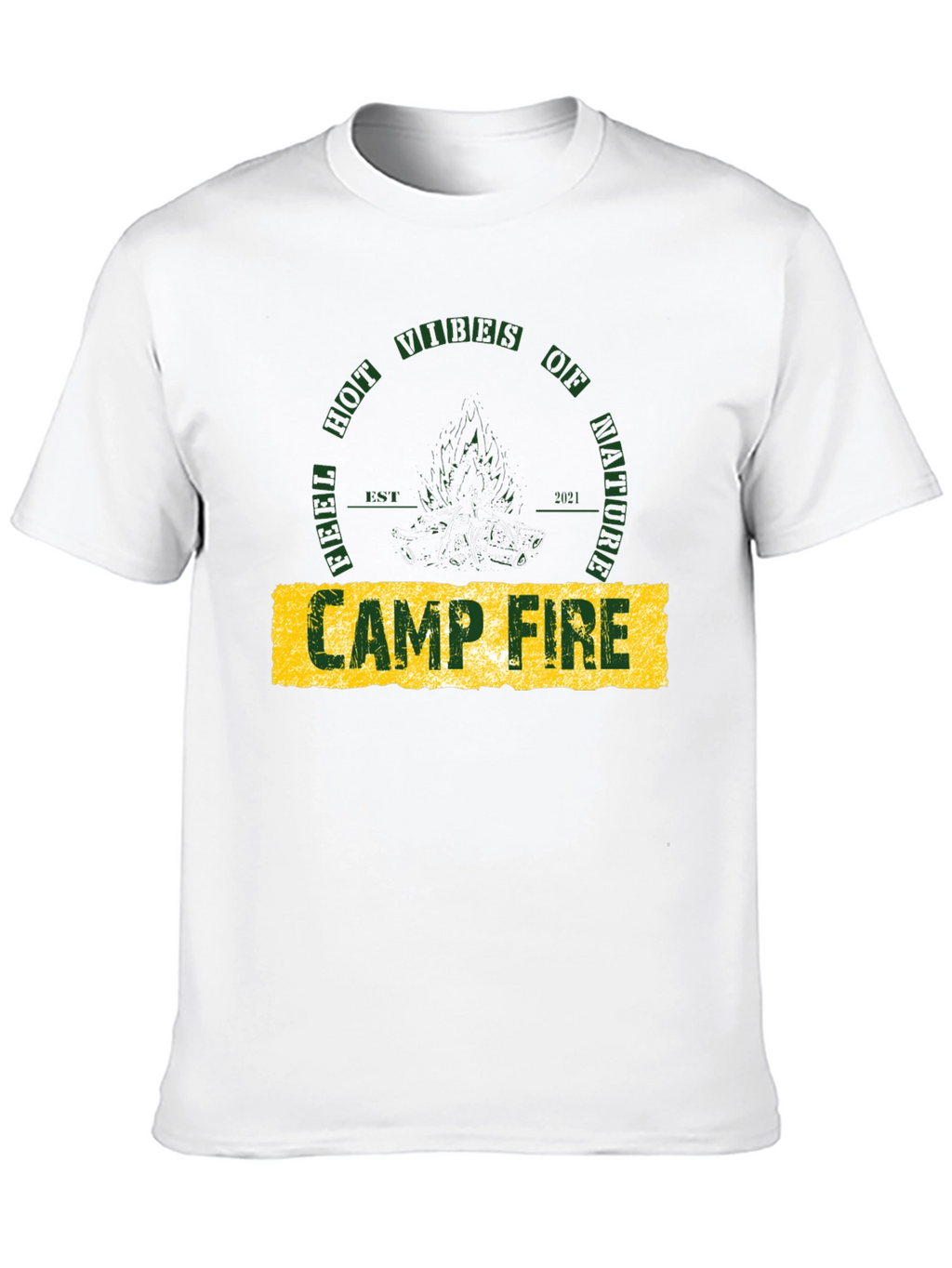 Campfire Nature Vibes Graphic Tee - Black Cotton T-Shirt