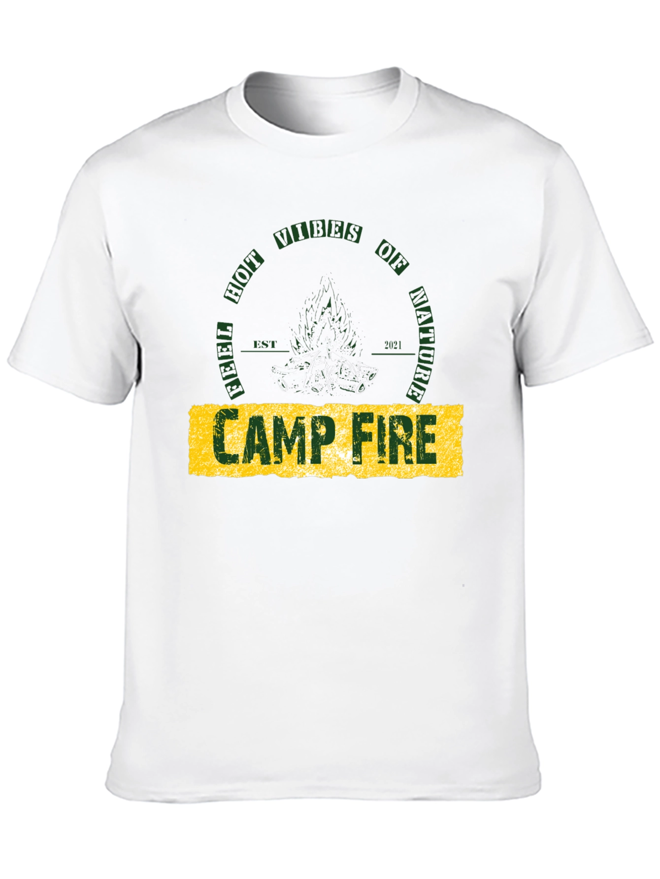 Campfire Nature Vibes Graphic Tee - Black Cotton T-Shirt