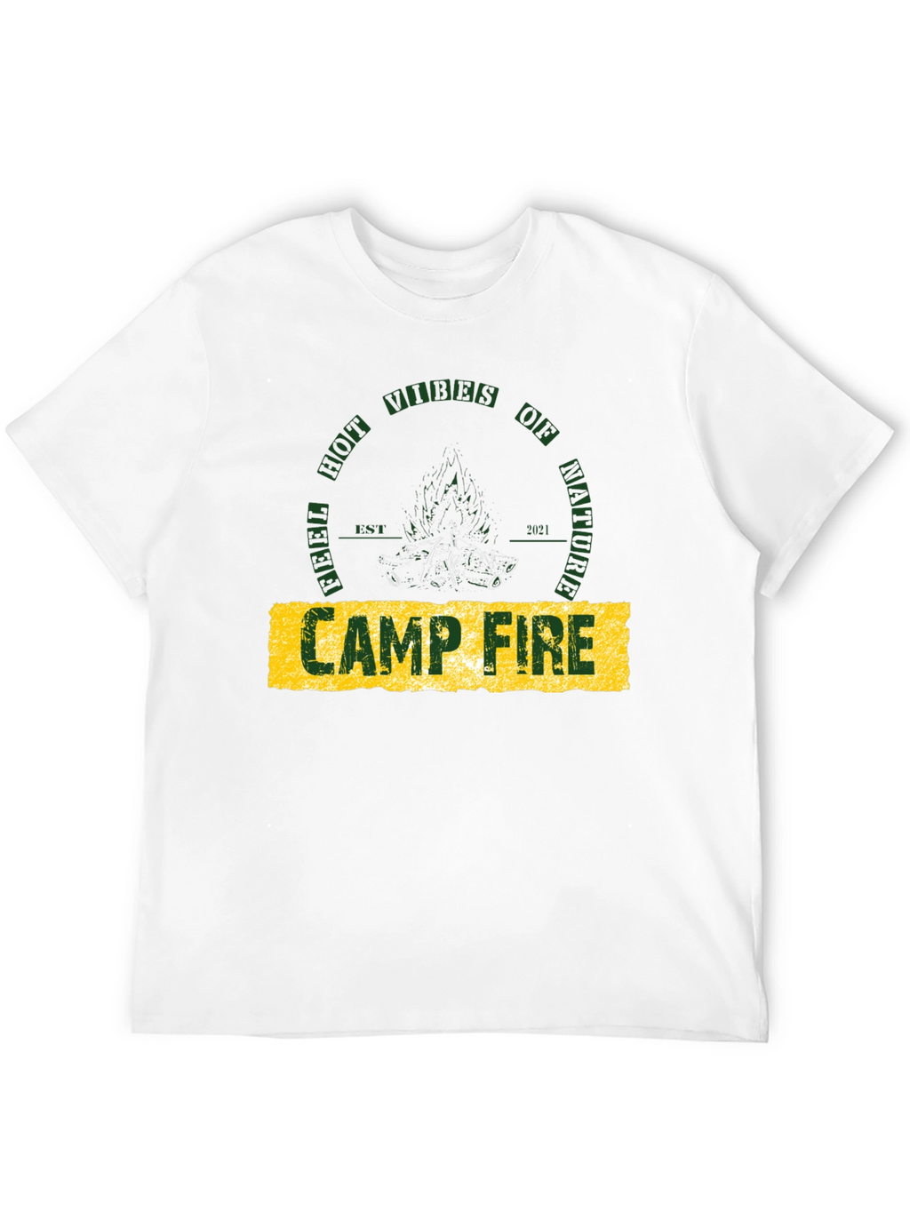 Campfire Nature Vibes Graphic Tee - Black Cotton T-Shirt
