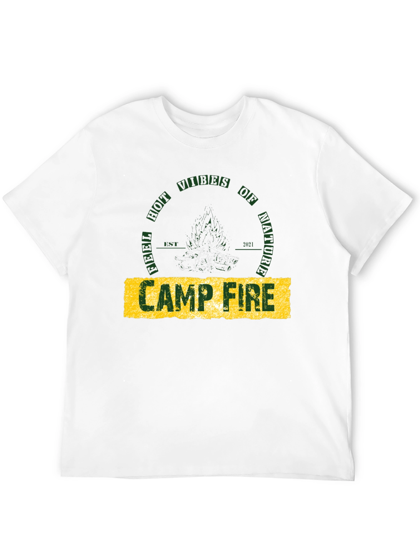 Campfire Nature Vibes Graphic Tee - Black Cotton T-Shirt