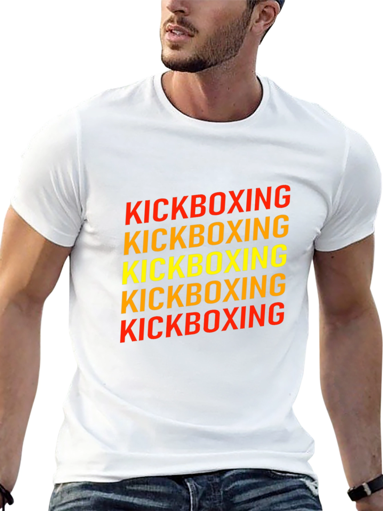Kickboxing Graphic Print Tee - Black