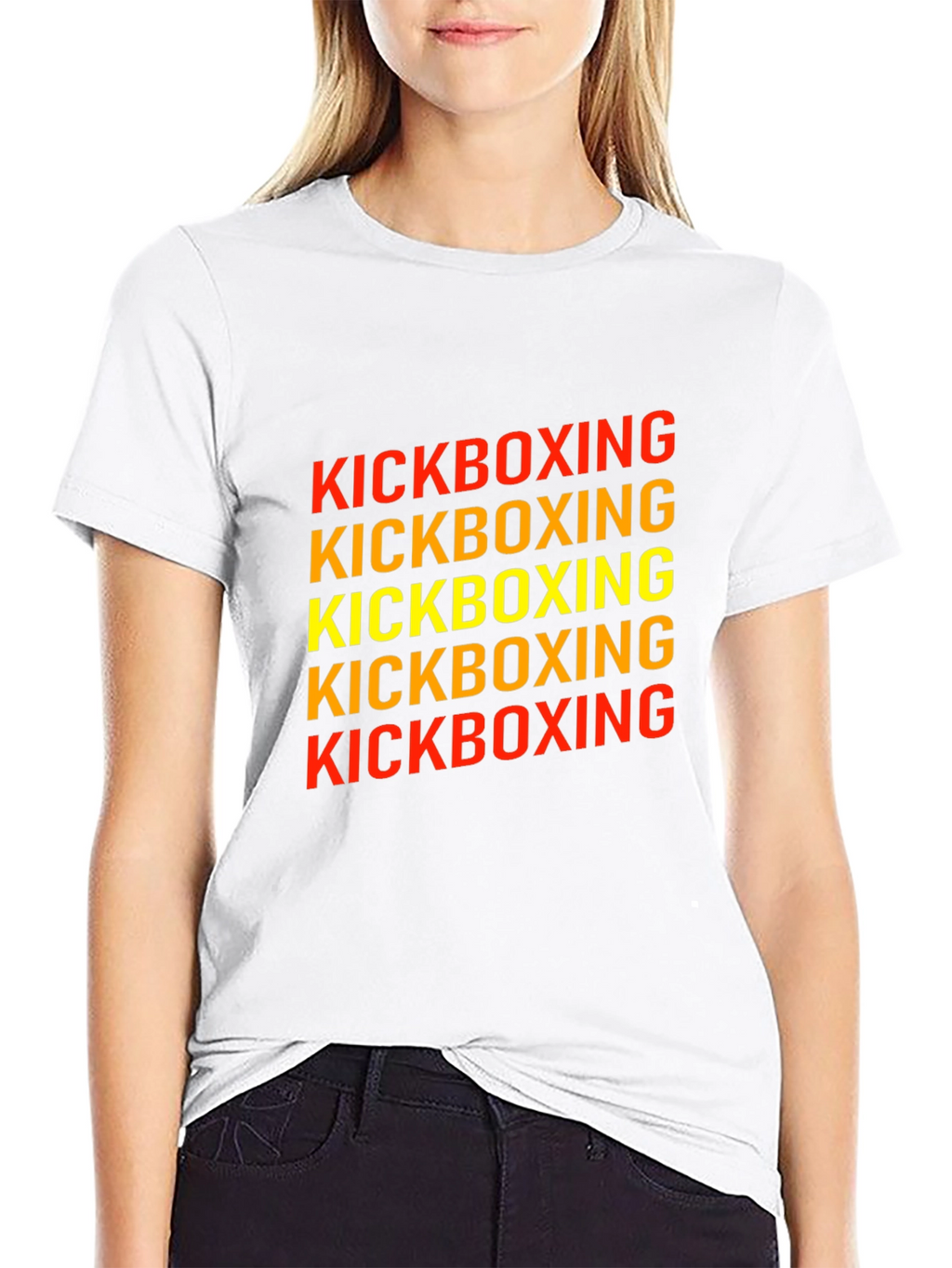 Kickboxing Graphic Print Tee - Black