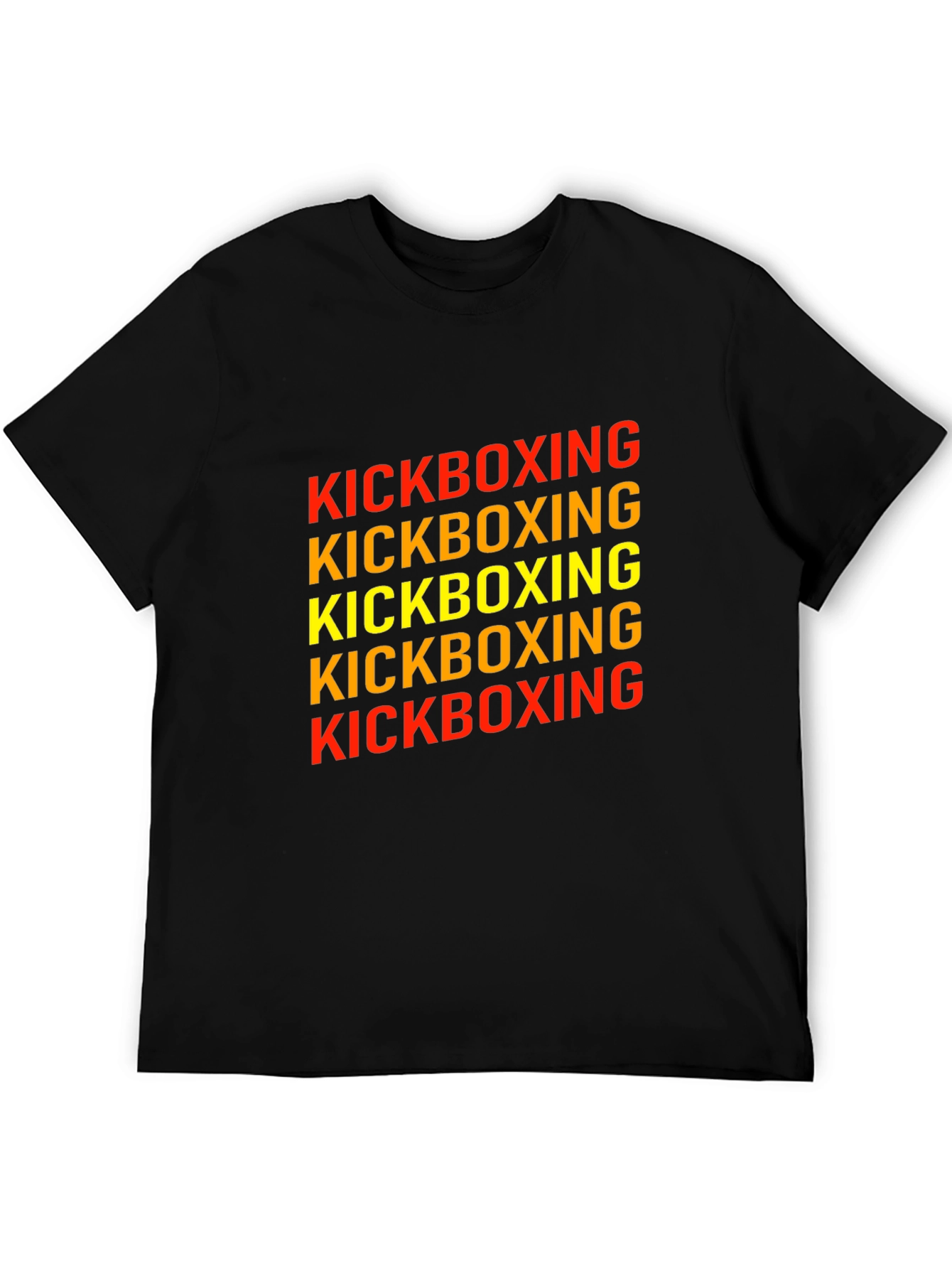 Kickboxing Graphic Print Tee - Black
