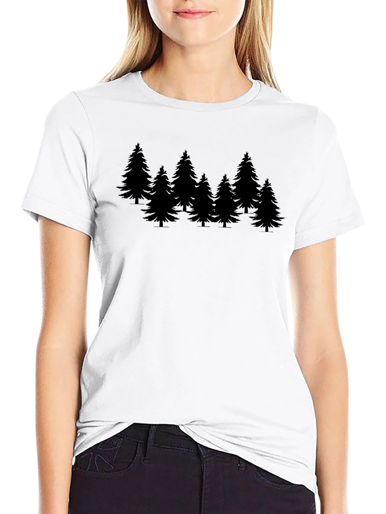 Pine Tree Graphic Black T-Shirt