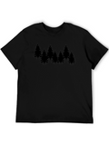 Pine Tree Graphic Black T-Shirt