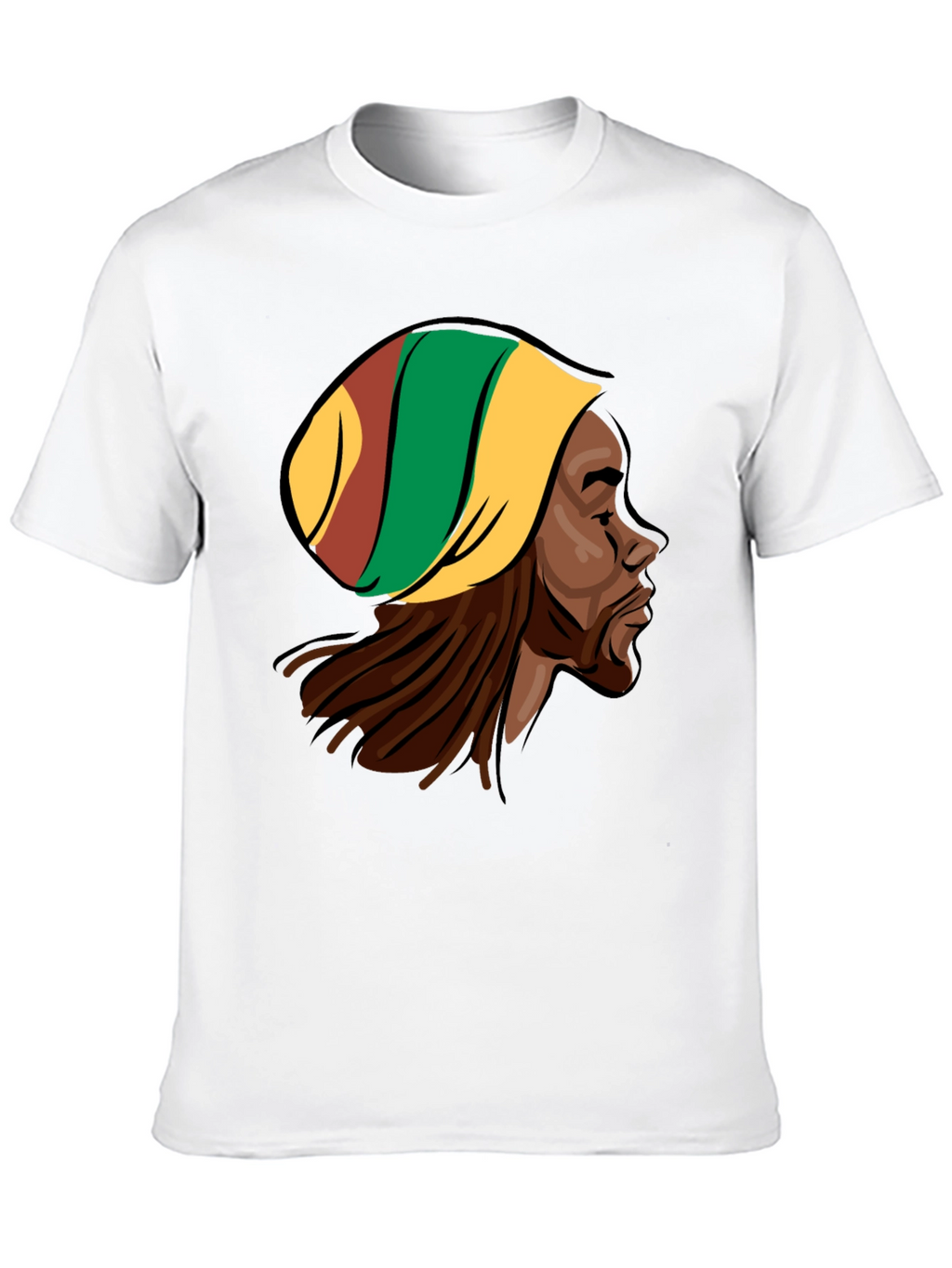 Rasta Man Graphic Tee - Black Cotton Blend
