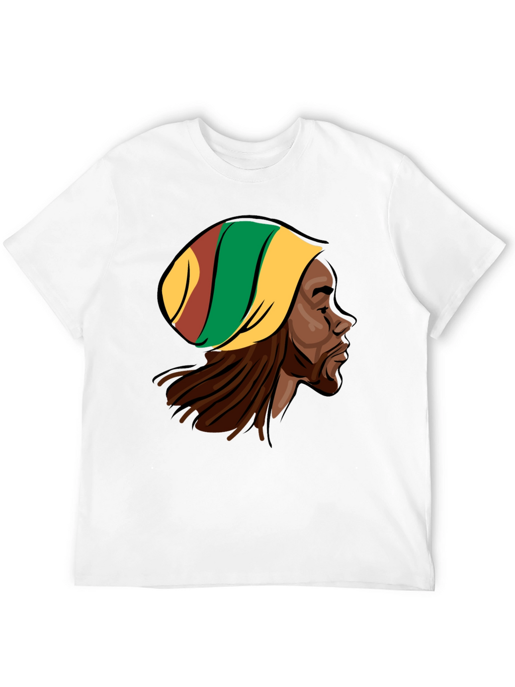 Rasta Man Graphic Tee - Black Cotton Blend