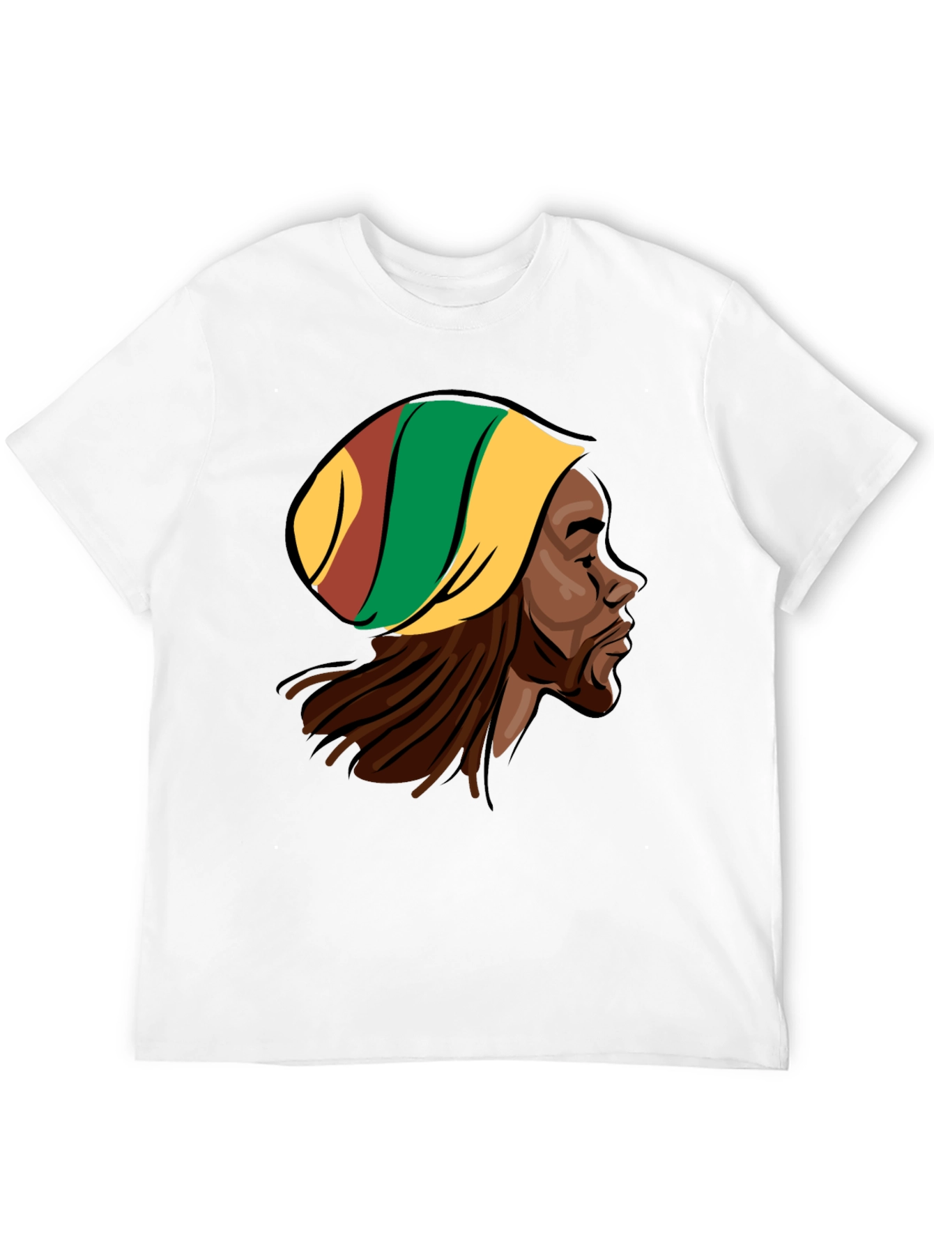 Rasta Man Graphic Tee - Black Cotton Blend