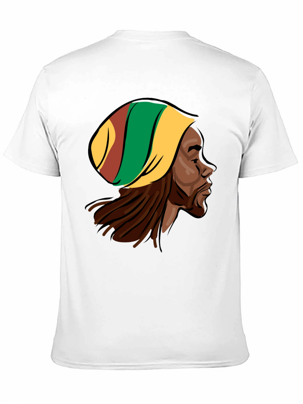 Rasta Man Graphic Tee - Black Cotton Blend