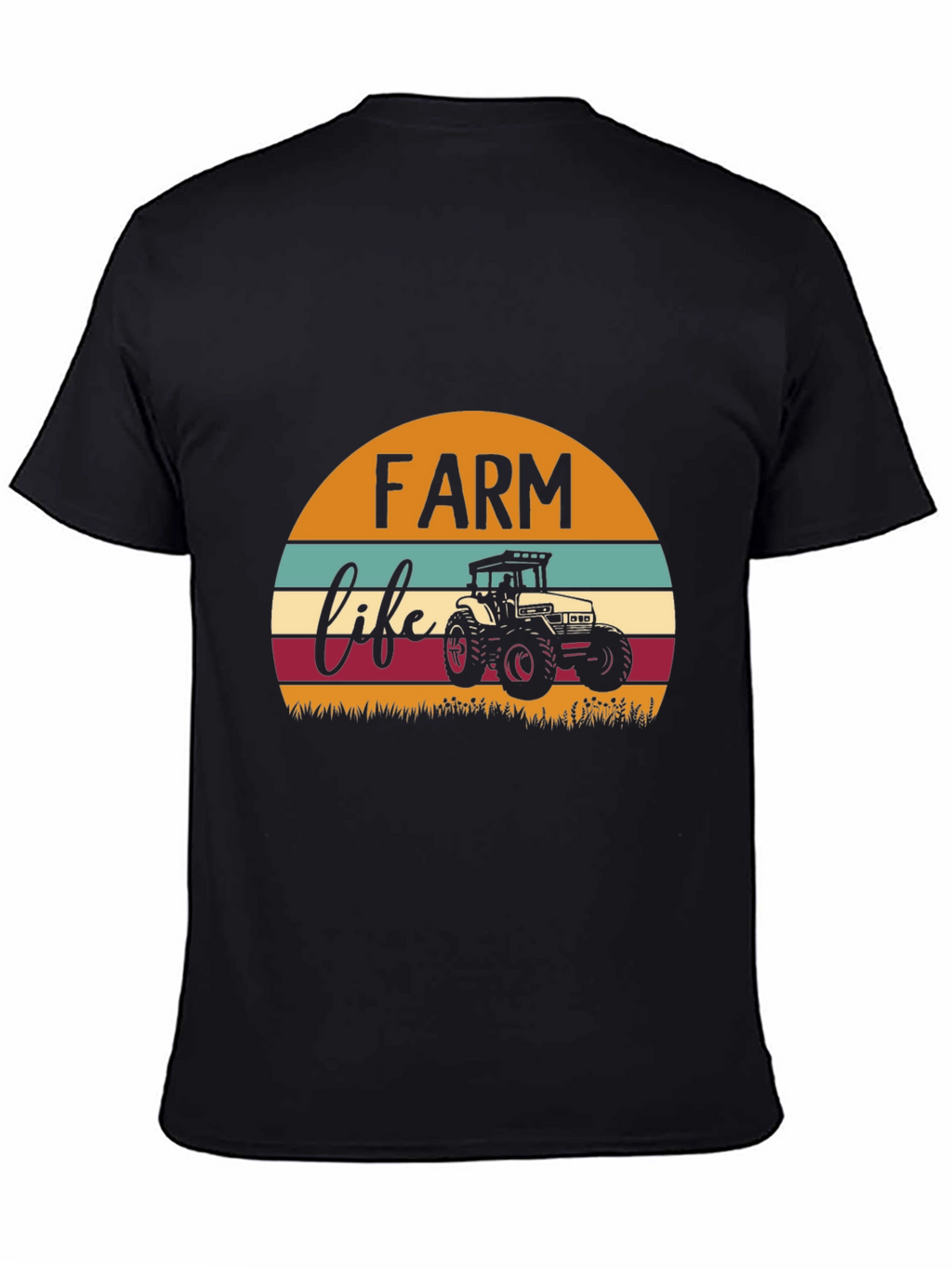 Farm Life Tractor Graphic Tee - Black