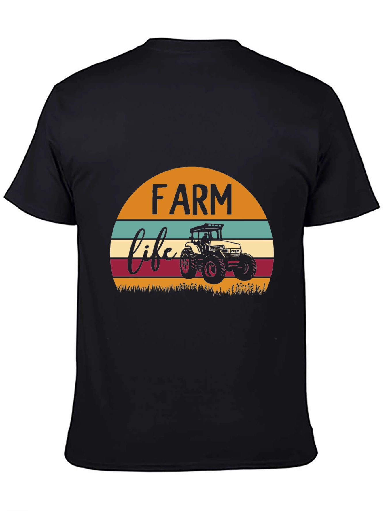 Farm Life Tractor Graphic Tee - Black