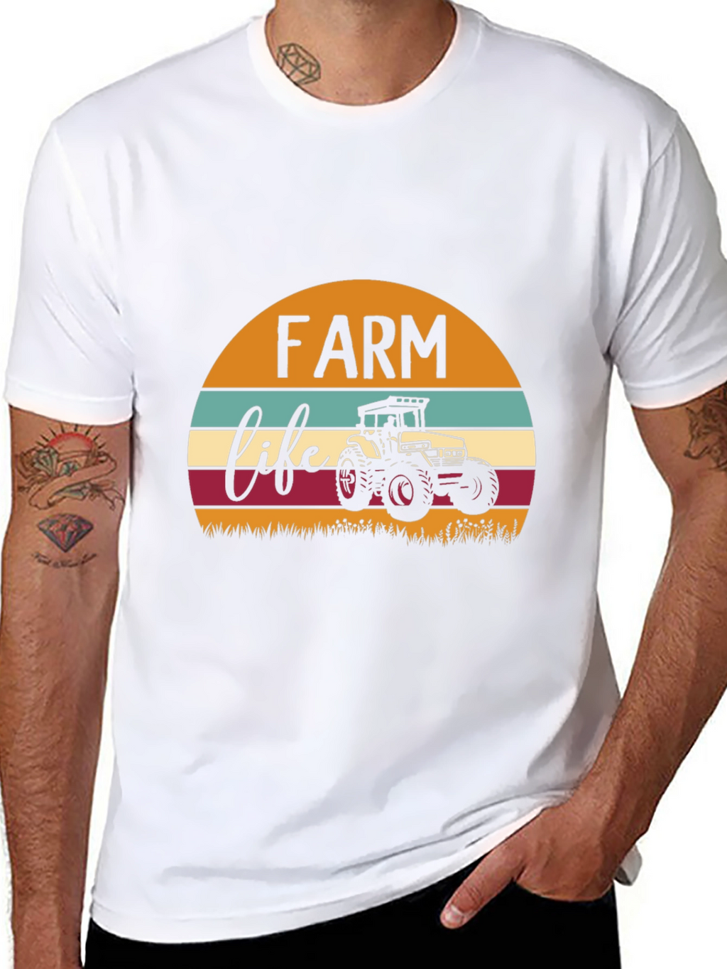 Farm Life Tractor Graphic Tee - Black