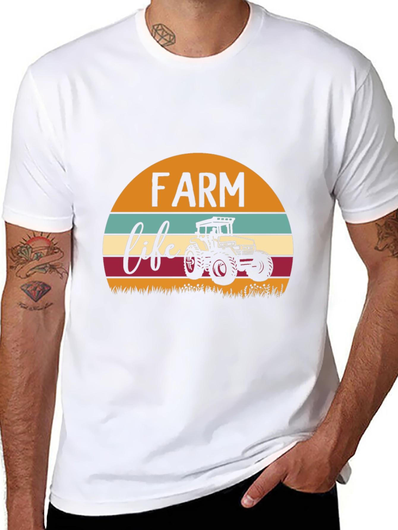 Farm Life Tractor Graphic Tee - Black