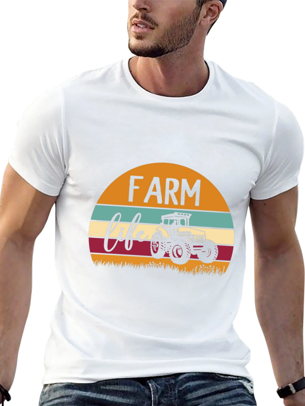 Farm Life Tractor Graphic Tee - Black