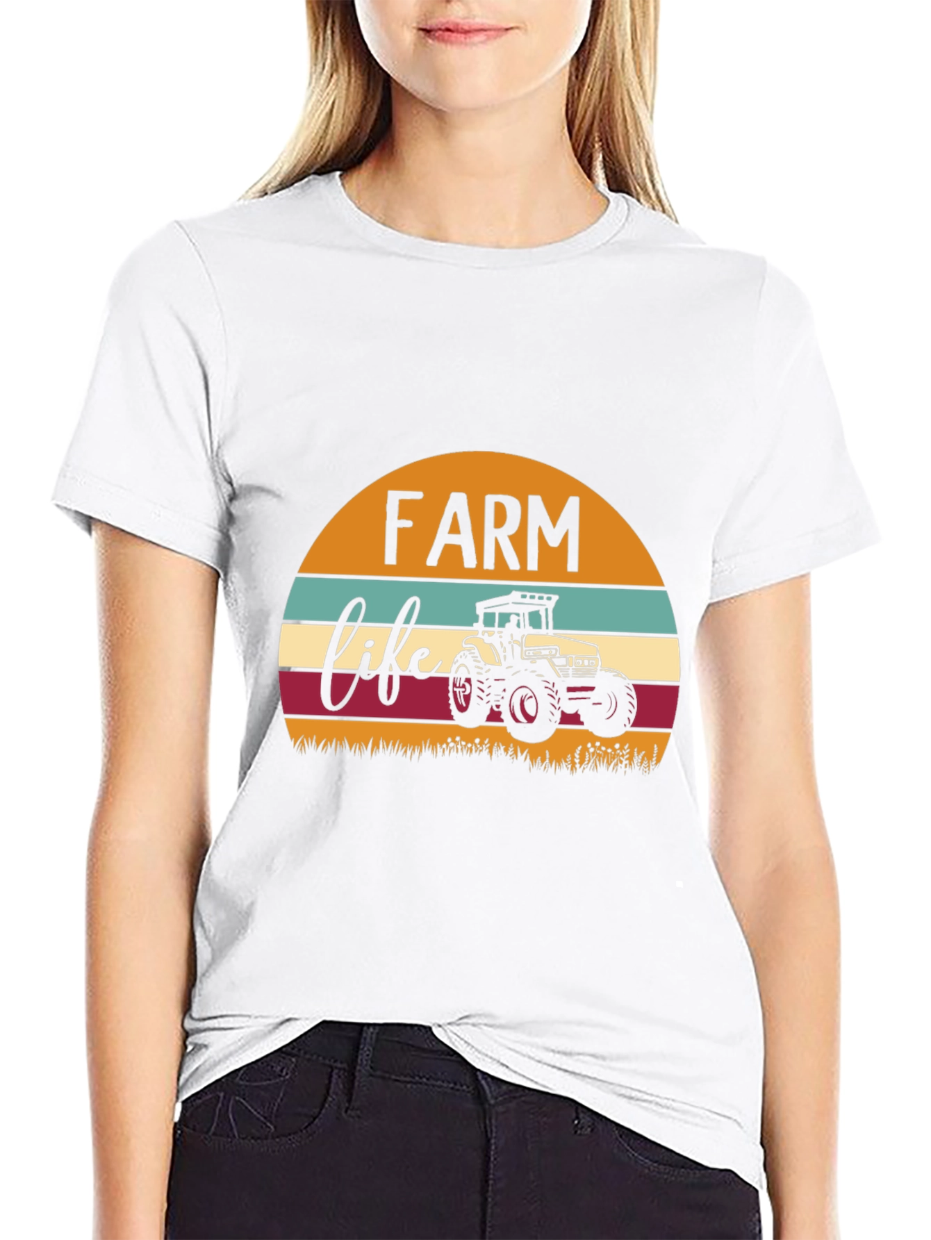 Farm Life Tractor Graphic Tee - Black