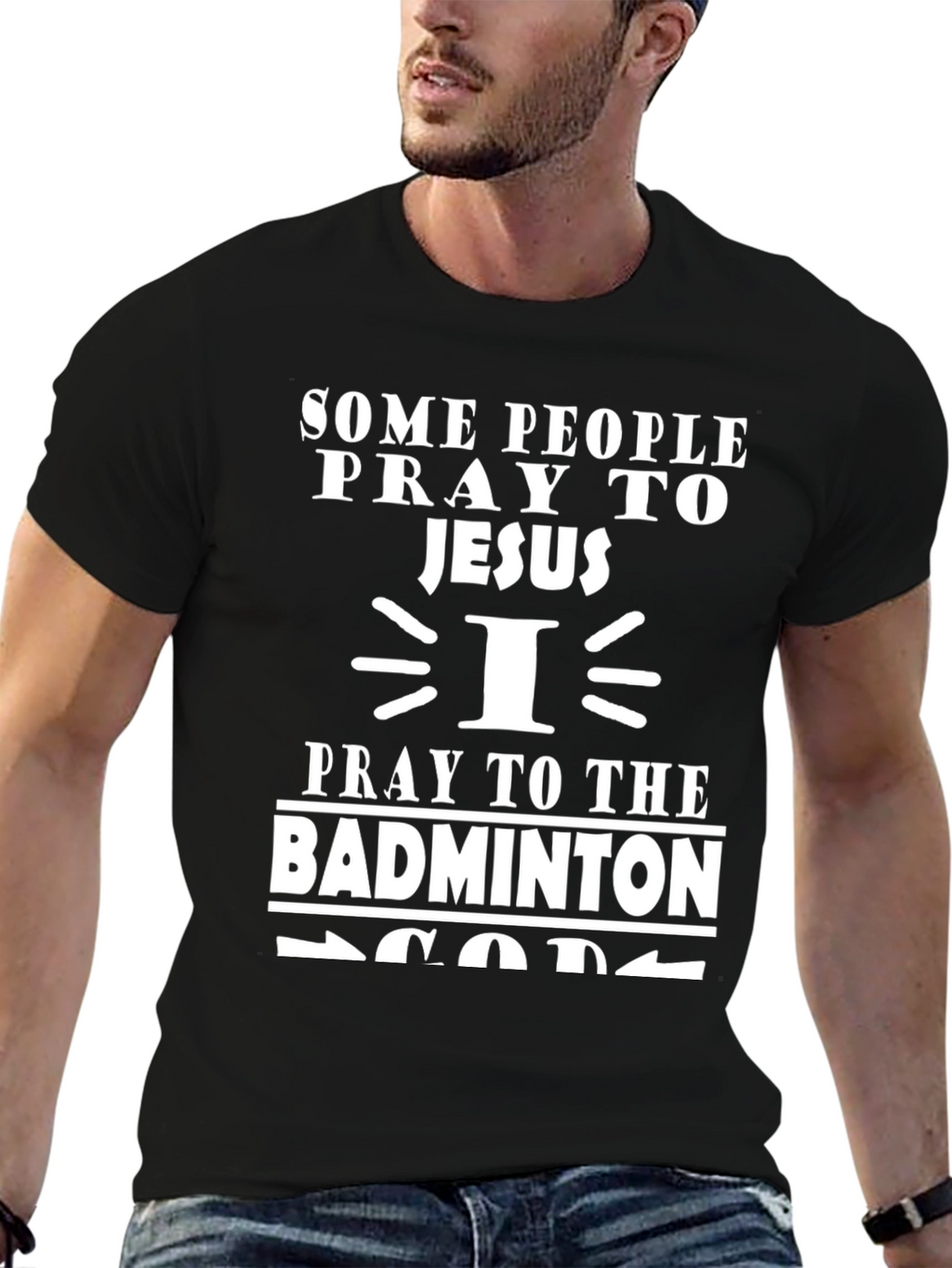 Badminton God T-Shirt: Prayerful Player Tee
