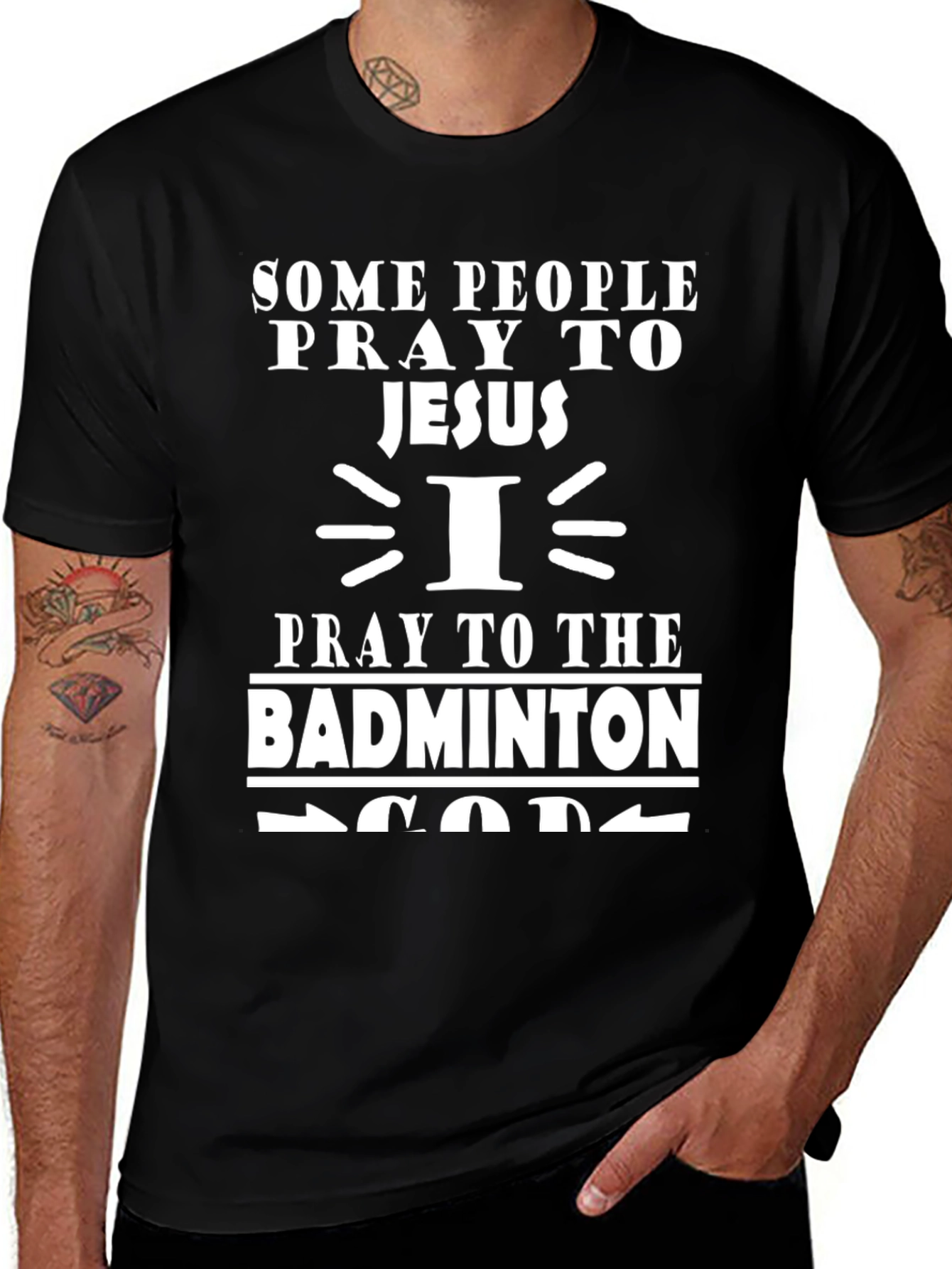 Badminton God T-Shirt: Prayerful Player Tee