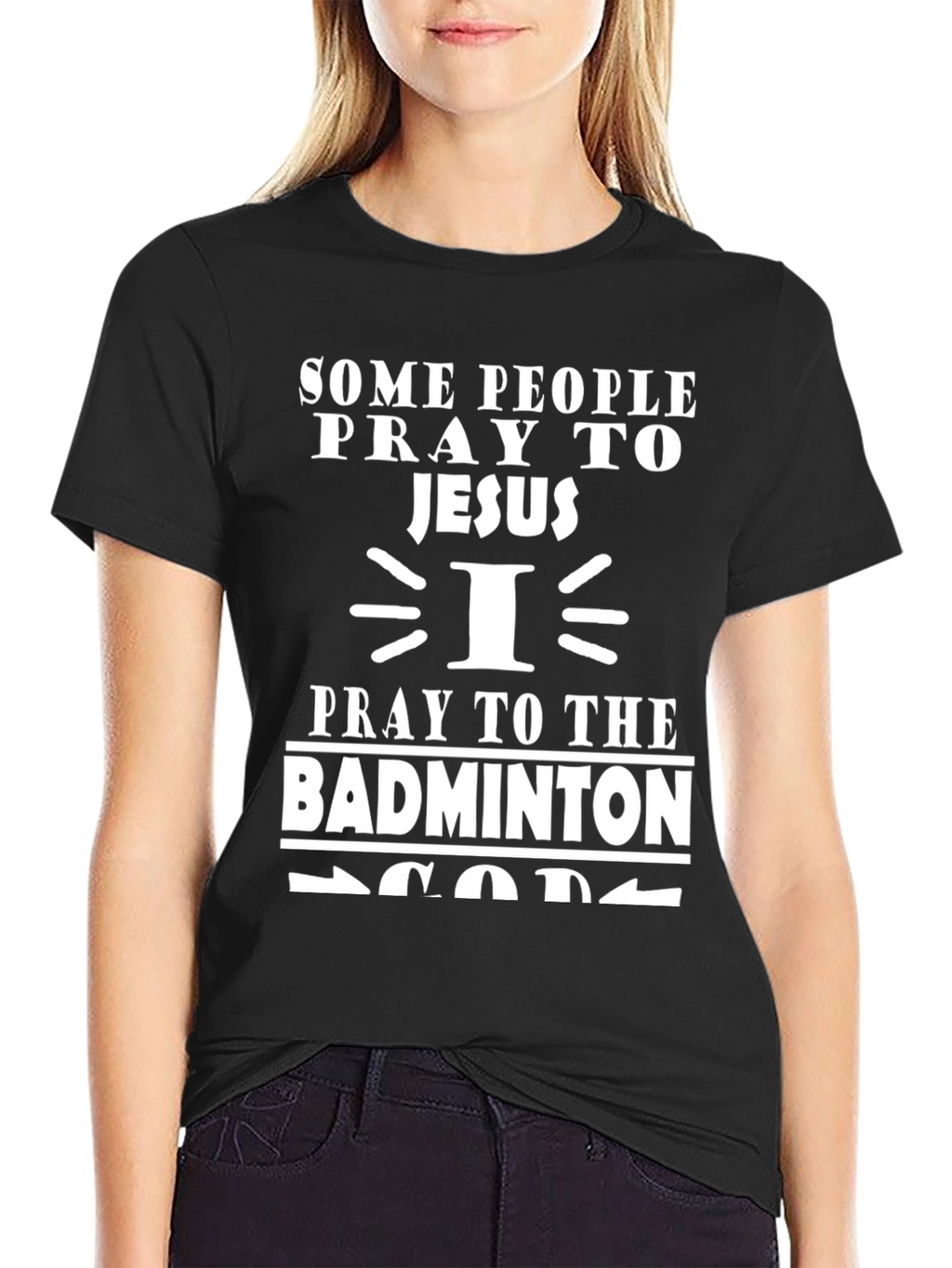 Badminton God T-Shirt: Prayerful Player Tee