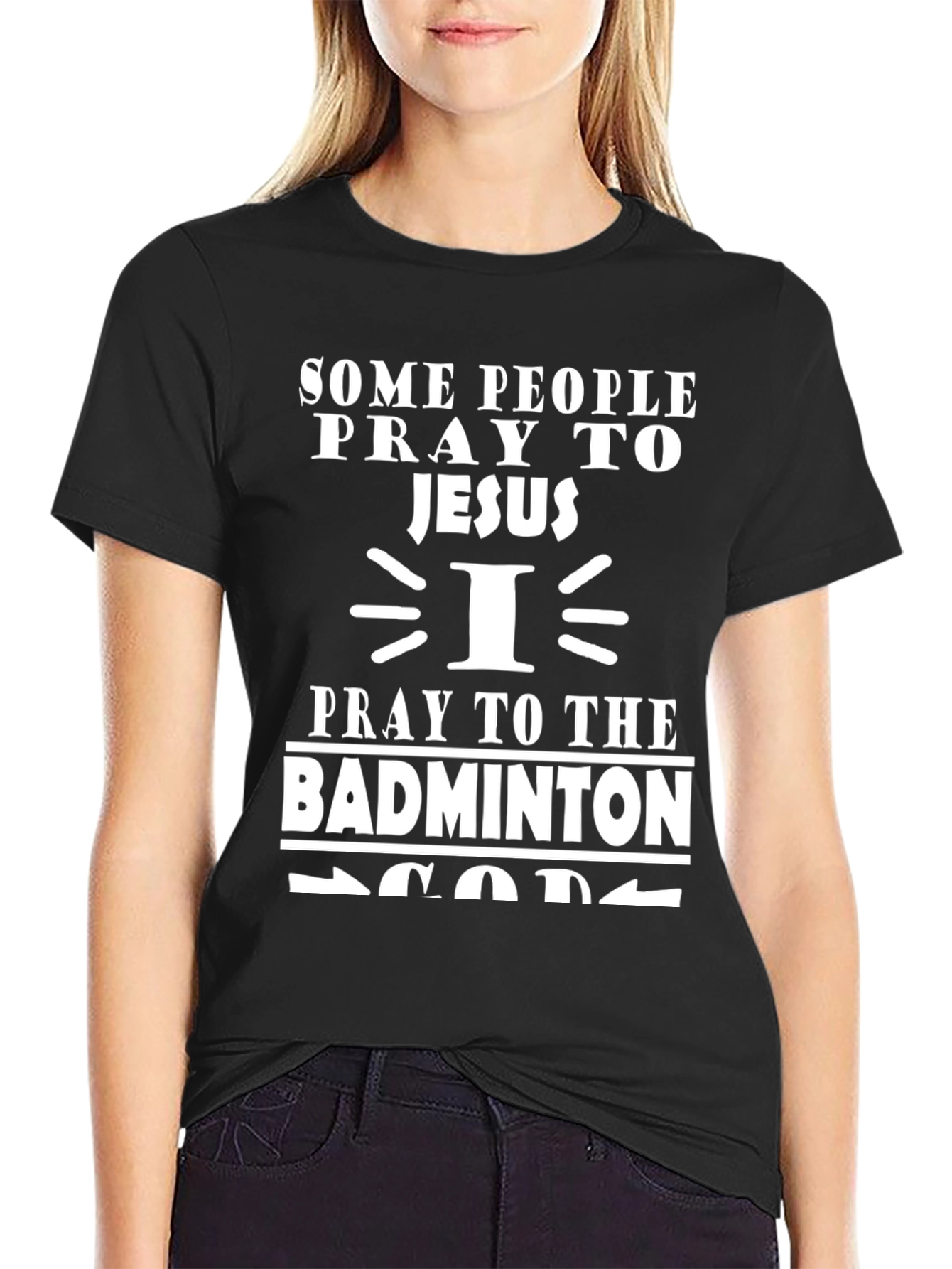 Badminton God T-Shirt: Prayerful Player Tee