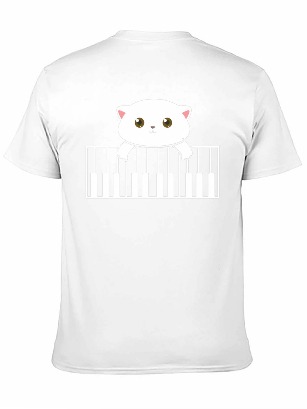 Cute Cat Piano T-Shirt - Musical Feline Tee
