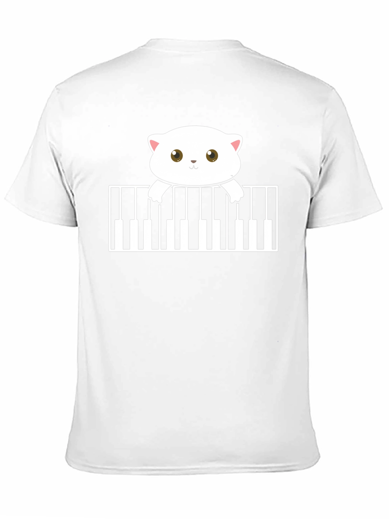 Cute Cat Piano T-Shirt - Musical Feline Tee