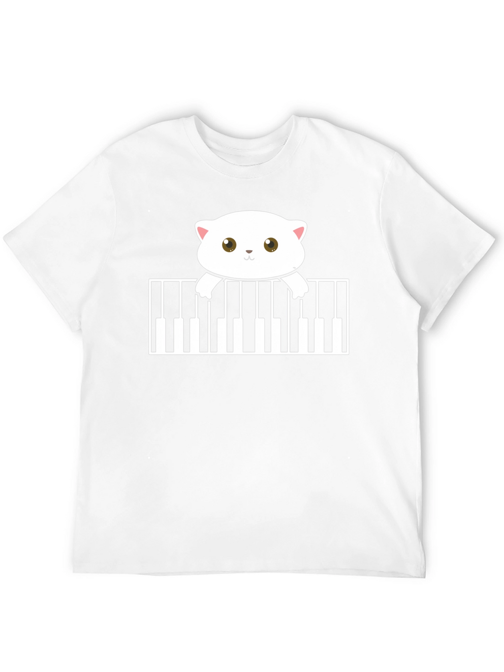 Cute Cat Piano T-Shirt - Musical Feline Tee