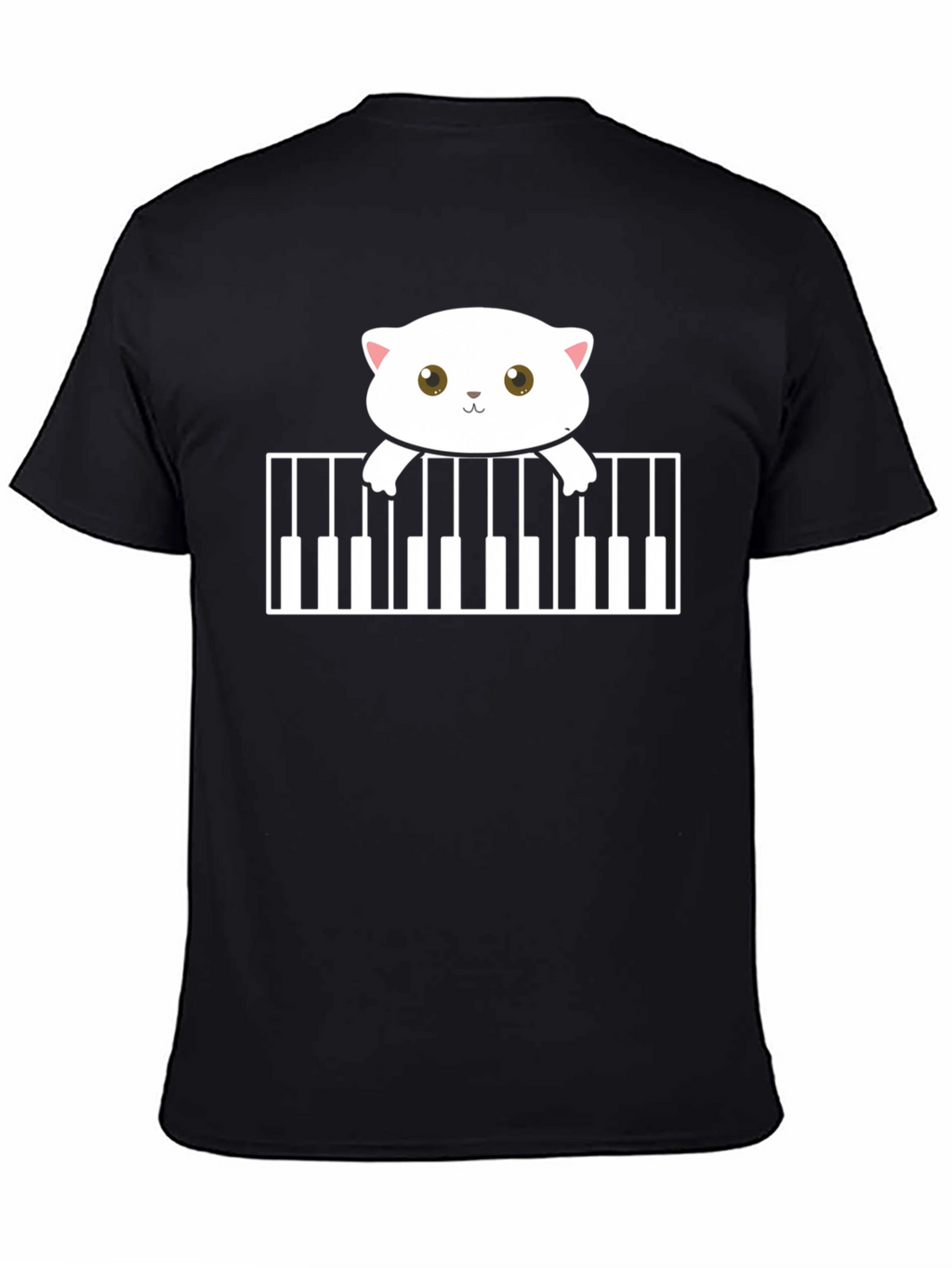 Cute Cat Piano T-Shirt - Musical Feline Tee