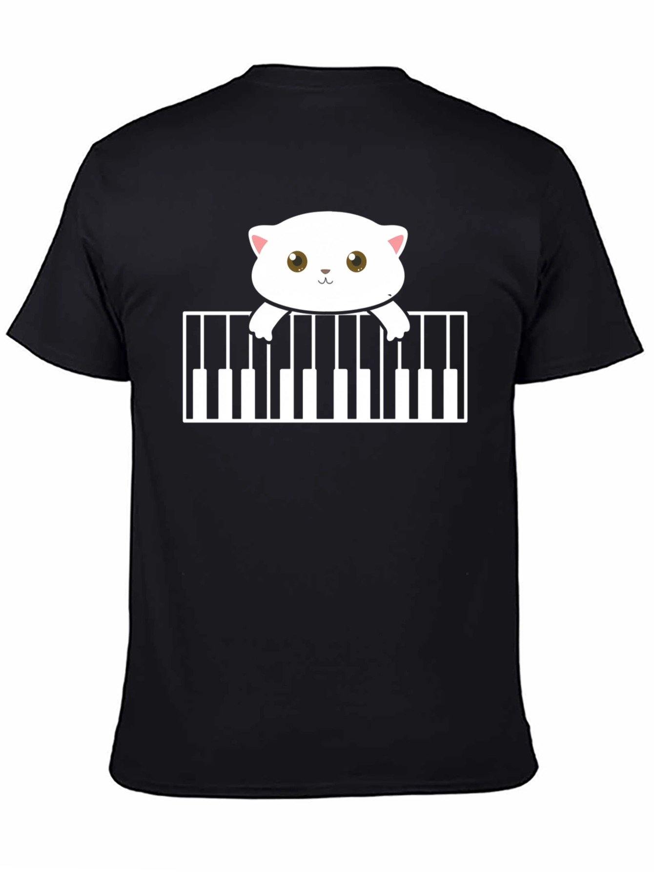 Cute Cat Piano T-Shirt - Musical Feline Tee