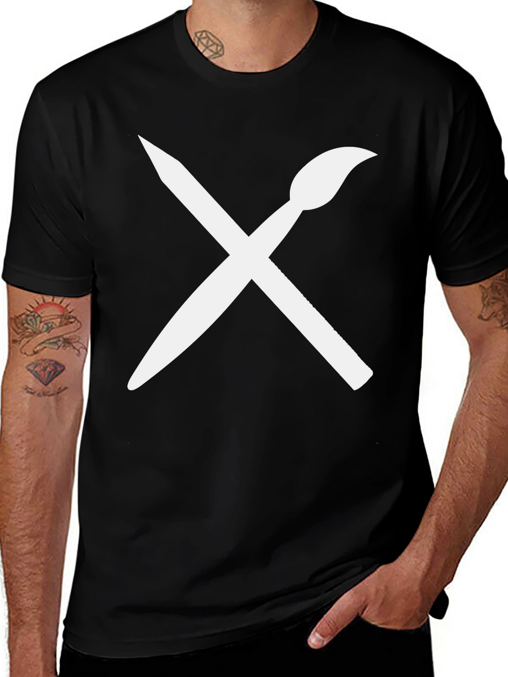 Artists Tee: Brush & Pencil Graphic T-Shirt