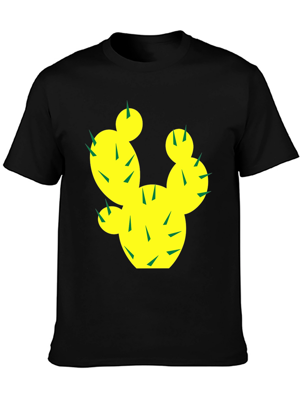 Cactus Graphic Tee - Trendy Black Cotton T-Shirt