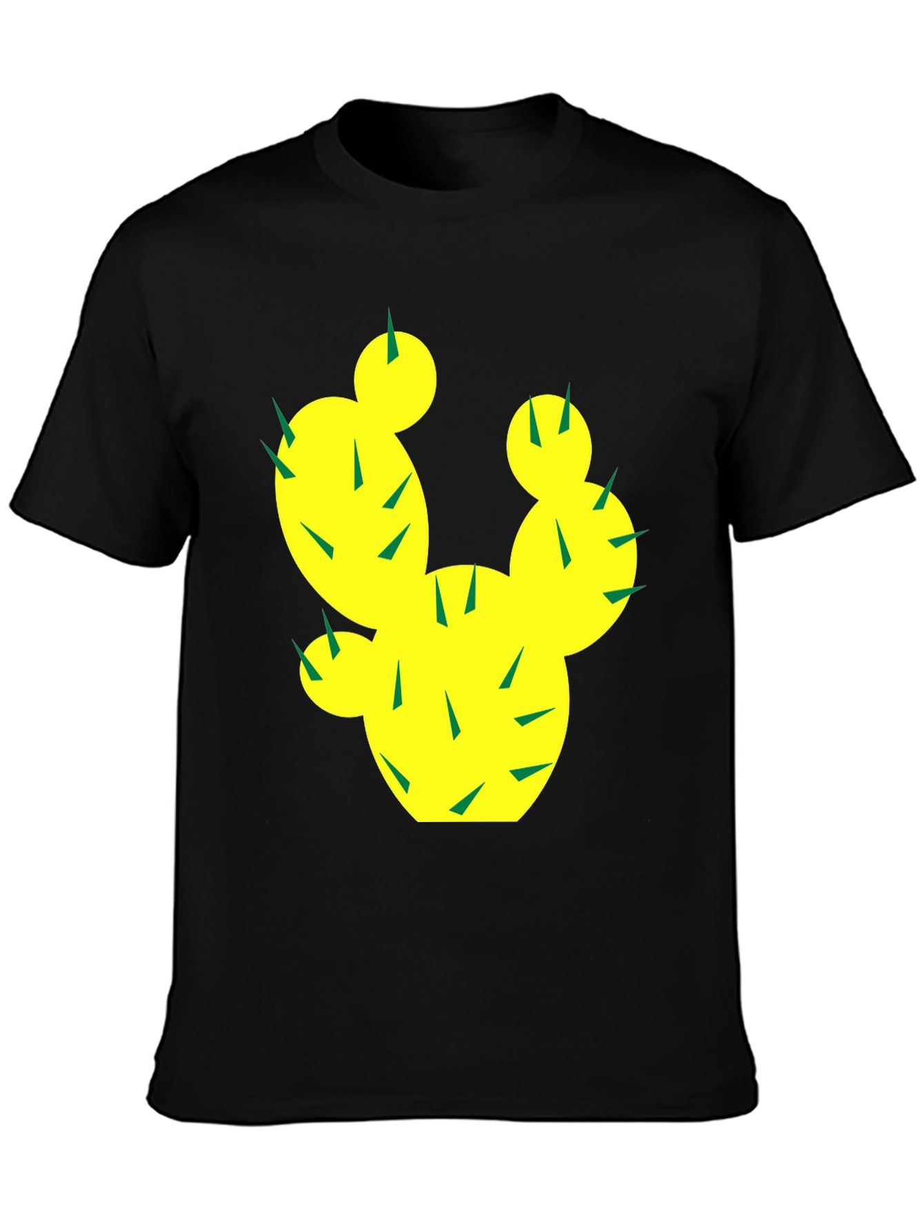 Cactus Graphic Tee - Trendy Black Cotton T-Shirt