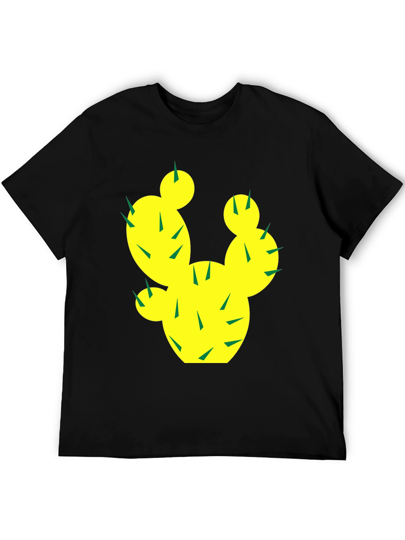 Cactus Graphic Tee - Trendy Black Cotton T-Shirt