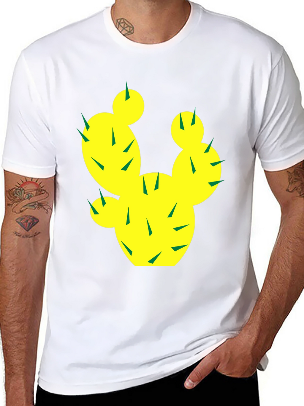 Cactus Graphic Tee - Trendy Black Cotton T-Shirt