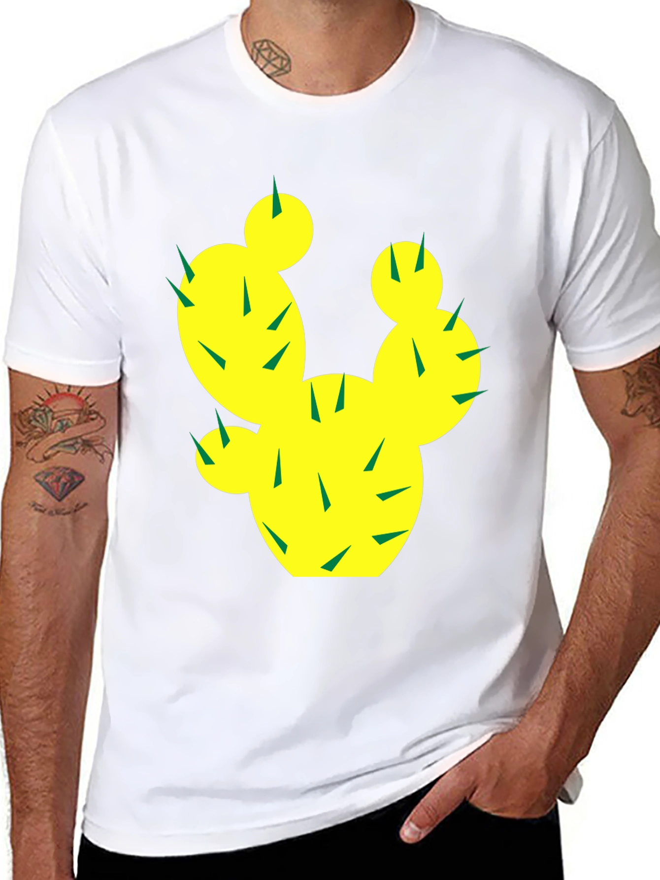 Cactus Graphic Tee - Trendy Black Cotton T-Shirt