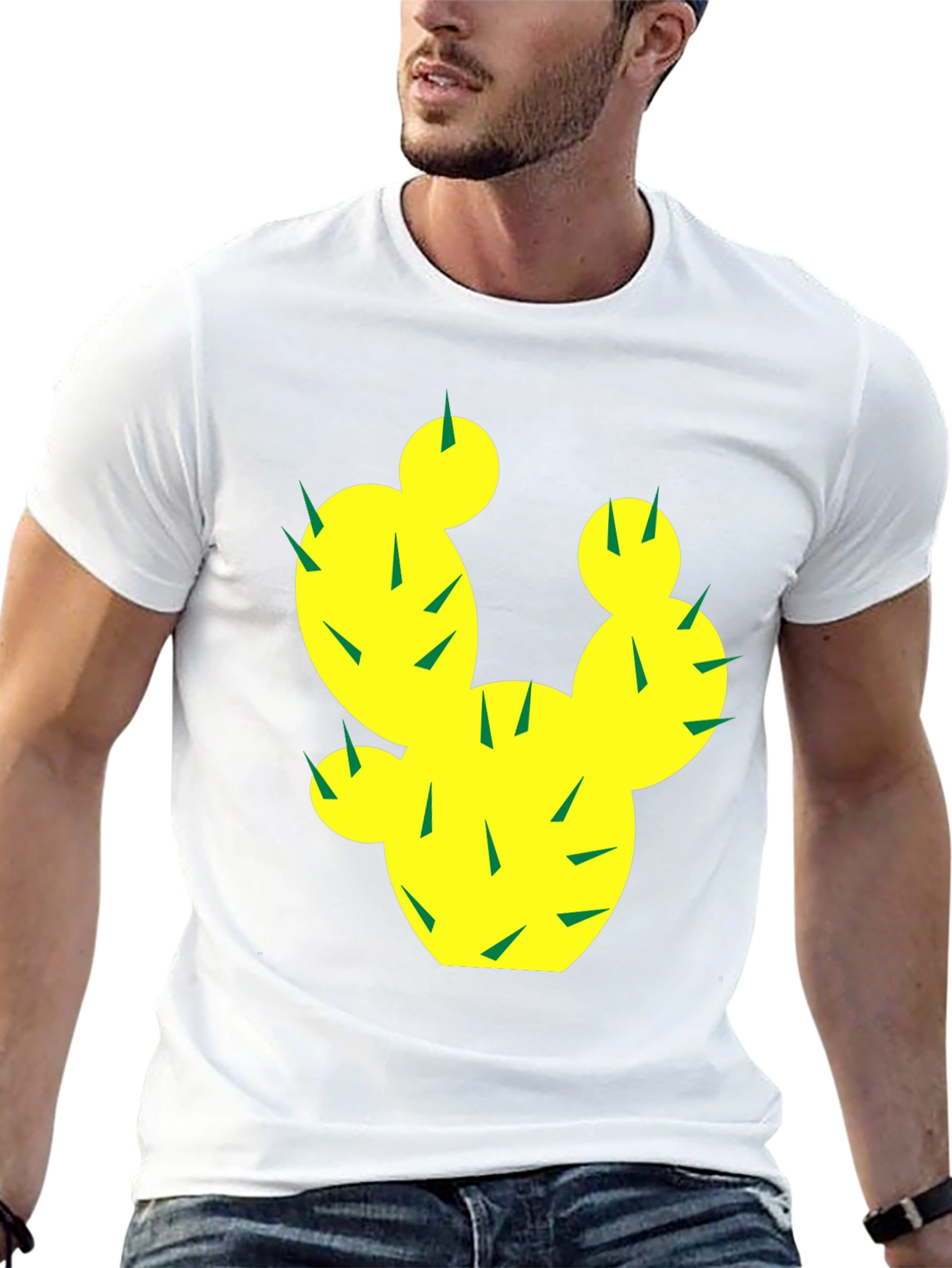 Cactus Graphic Tee - Trendy Black Cotton T-Shirt