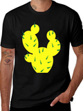 Cactus Graphic Tee - Trendy Black Cotton T-Shirt
