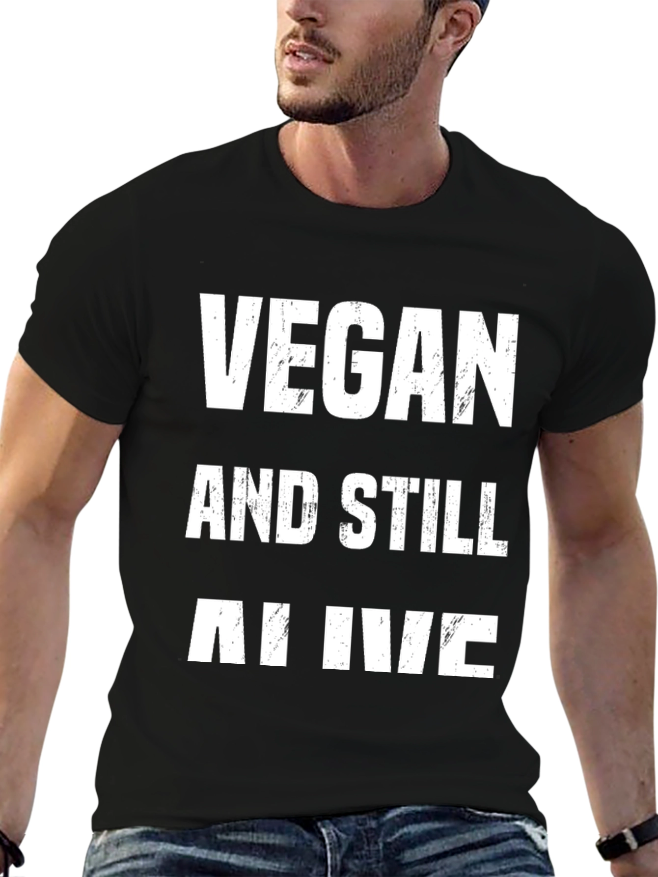 Vegan And Still Alive Funny Graphic Tee