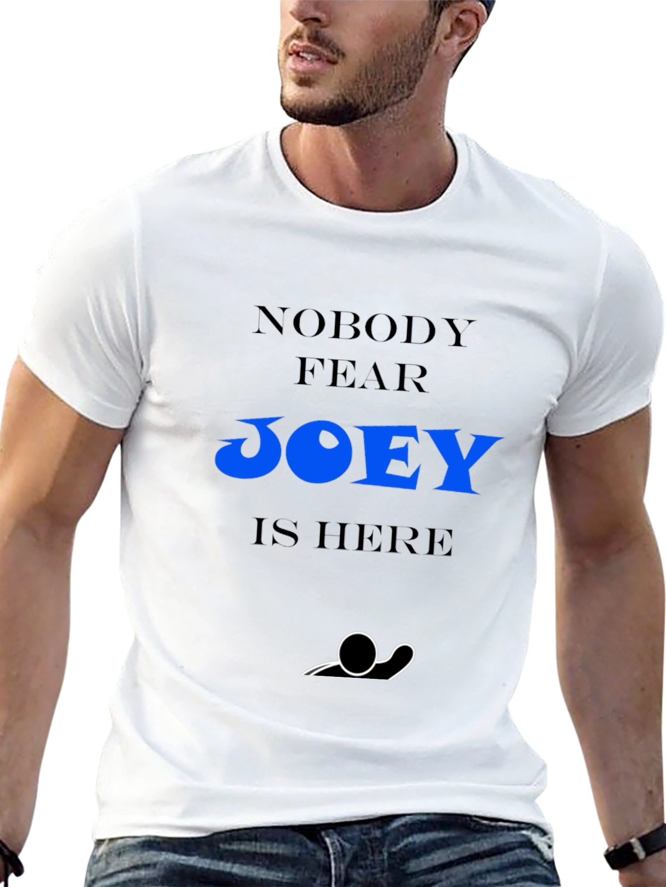 Nobody Fear Joey Is Here Black T-Shirt