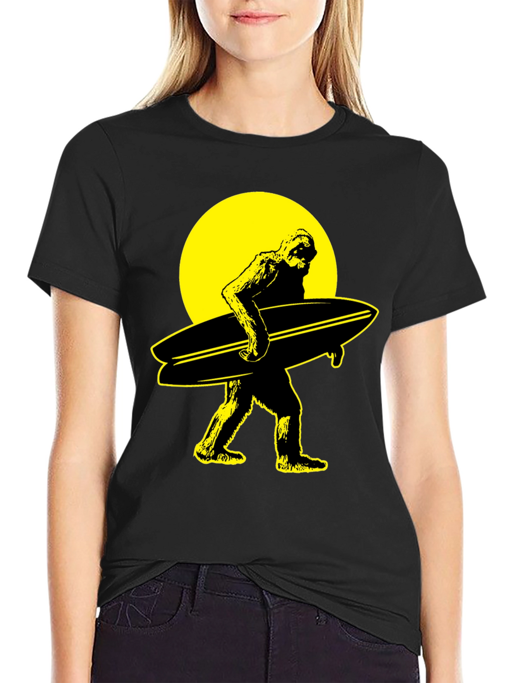 Surf Sasquatch Graphic Tee - Black