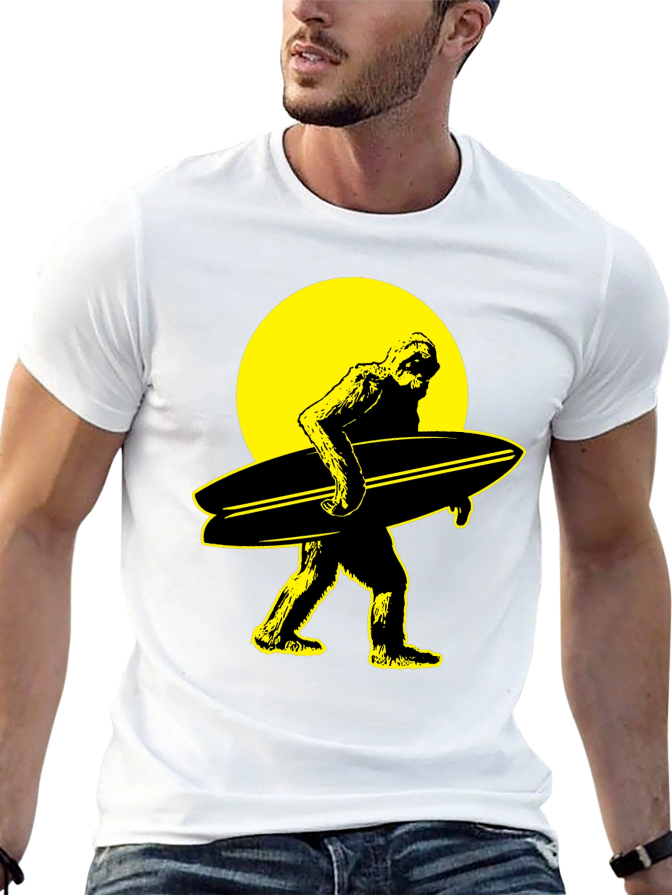 Surf Sasquatch Graphic Tee - Black
