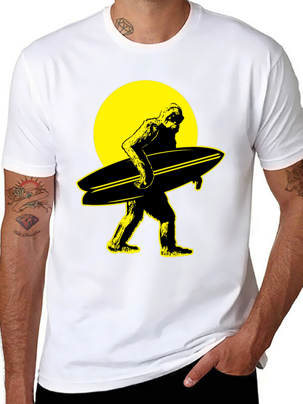 Surf Sasquatch Graphic Tee - Black