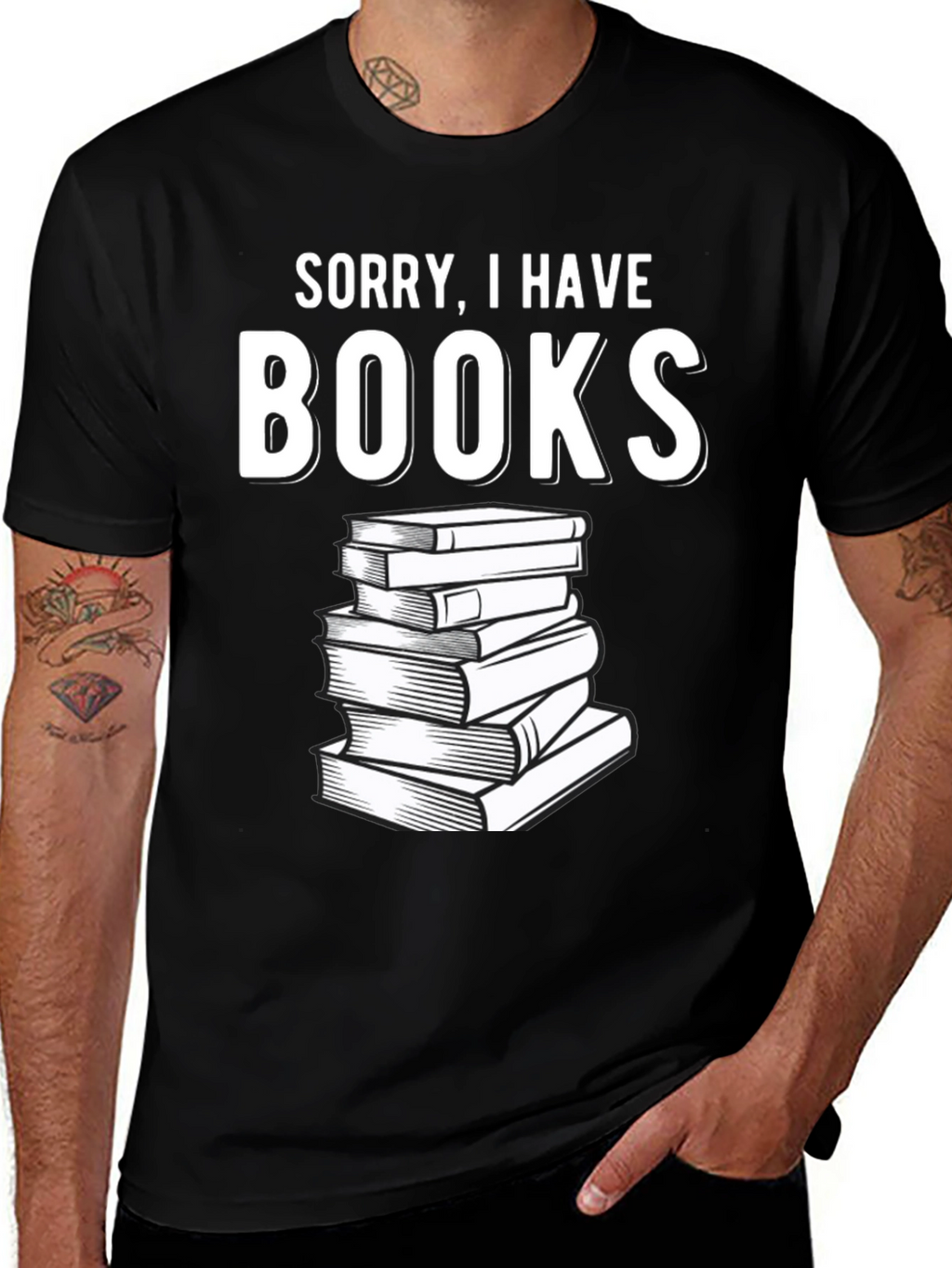 Sorry I Have Books Black T-Shirt
