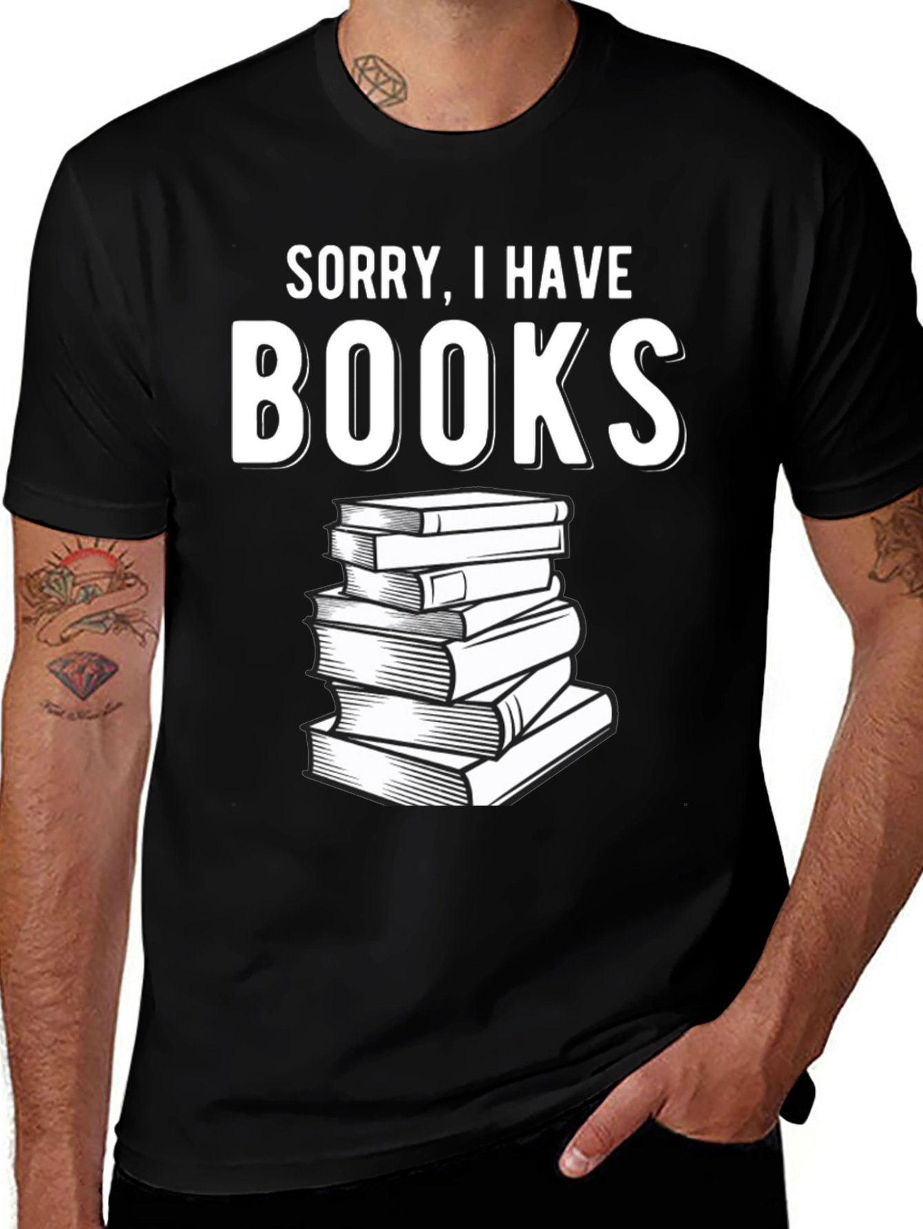 Sorry I Have Books Black T-Shirt