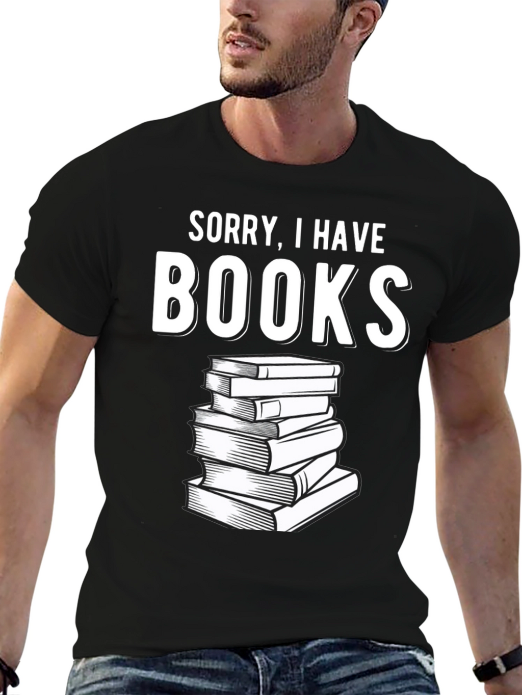 Sorry I Have Books Black T-Shirt